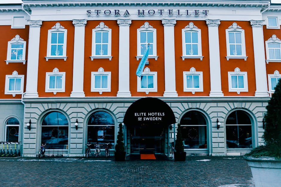Exterior view of Stora Hotellet in Jönköping, Sweden showcasing classic architecture.